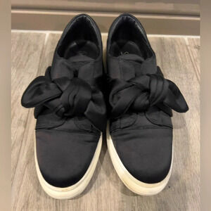 Shelly's size 39 London Black satin chunky sneakers